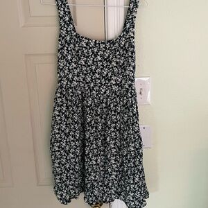 Old Navy Dark Green and White Floral Mini Dress